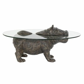 Small Side Table DKD Home Decor Transparent Copper 80 x 50 x 37 cm