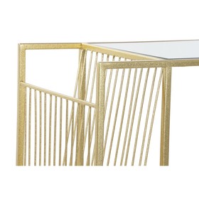 Žurnalų laikiklis DKD Home Decor Auksinis Metalinis Veidrodis 48 x 35 x 71 cm