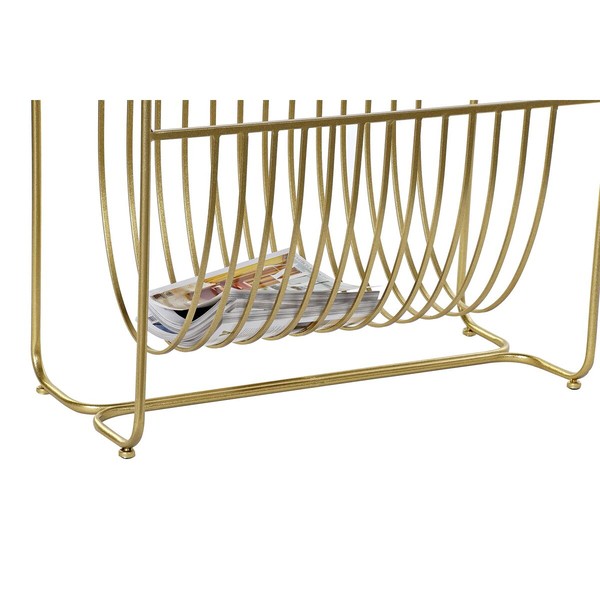 Žurnālu plaukts DKD Home Decor spogulis Bronza Metāls (76 x 35 x 83 cm)