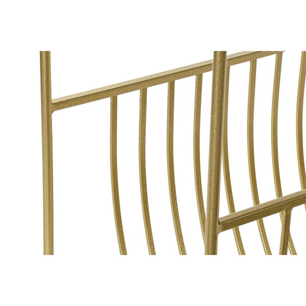 Žurnalų laikiklis DKD Home Decor Veidrodis Auksinis Metalinis (76 x 35 x 83 cm)
