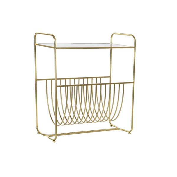 Žurnālu plaukts DKD Home Decor spogulis Bronza Metāls (76 x 35 x 83 cm)