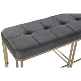 Taburetė DKD Home Decor   Pilka Metalinis Aksomas (120 x 40 x 47 cm)