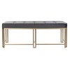 Taburete DKD Home Decor   Pelēks Metāls Samts (120 x 40 x 47 cm)