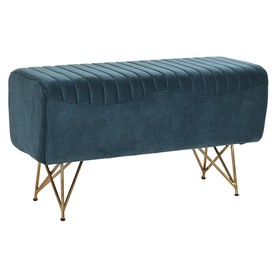 Taburetė DKD Home Decor   Turkis Poliesteris Metalinis Aliuminis 90 x 31 x 47 cm