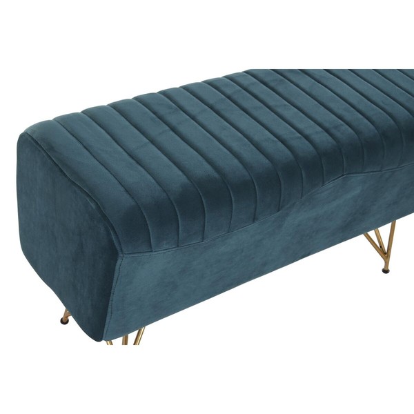 Taburete DKD Home Decor   Tirkīzs Poliesters Metāls Alumīnijs 90 x 31 x 47 cm