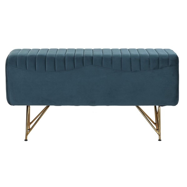 Taburete DKD Home Decor   Tirkīzs Poliesters Metāls Alumīnijs 90 x 31 x 47 cm