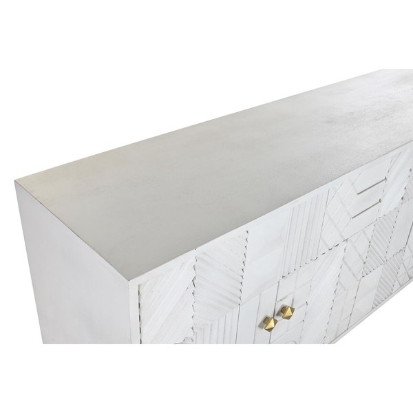 Sideboard DKD Home Decor White Brass Mango wood 157 x 43 x 84 cm 153 x 43 x 84 cm Rhombus
