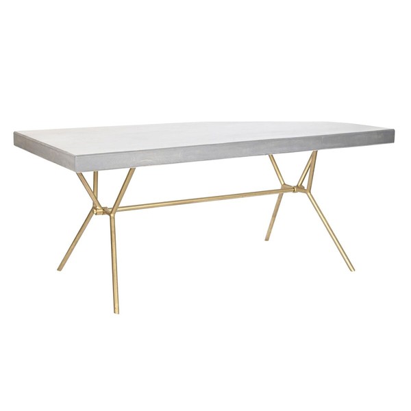 Pusdienu galds DKD Home Decor Pelēks Bronza Balts Misiņš Mango koks (180 x 90 x 76 cm)
