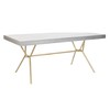Valgomojo stalas DKD Home Decor Pilka Auksinis Balta Žalvaris Mango mediena (180 x 90 x 76 cm)