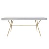 Pusdienu galds DKD Home Decor Pelēks Bronza Balts Misiņš Mango koks (180 x 90 x 76 cm)