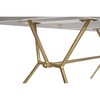 Valgomojo stalas DKD Home Decor Pilka Auksinis Balta Žalvaris Mango mediena (180 x 90 x 76 cm)