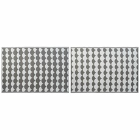 Kilimas DKD Home Decor Pilka Bangos Balta (2 vnt.) (150 x 210 cm)