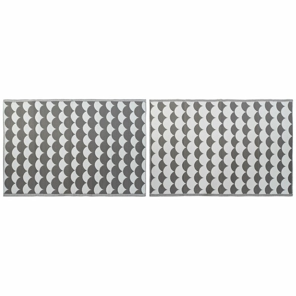 Kilimas DKD Home Decor Pilka Bangos Balta (2 vnt.) (150 x 210 cm)