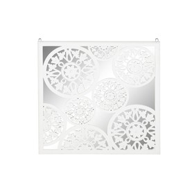 Sienu dekors DKD Home Decor spogulis Balts Koks MDF (90 x 1,5 x 90 cm)