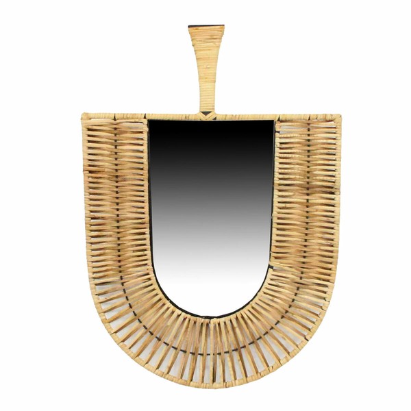 Настенное зеркало DKD Home Decor Коричневый Натуральный Веер Тропический 50 x 2,5 x 72 cm 52 x 2,5 x 72 cm