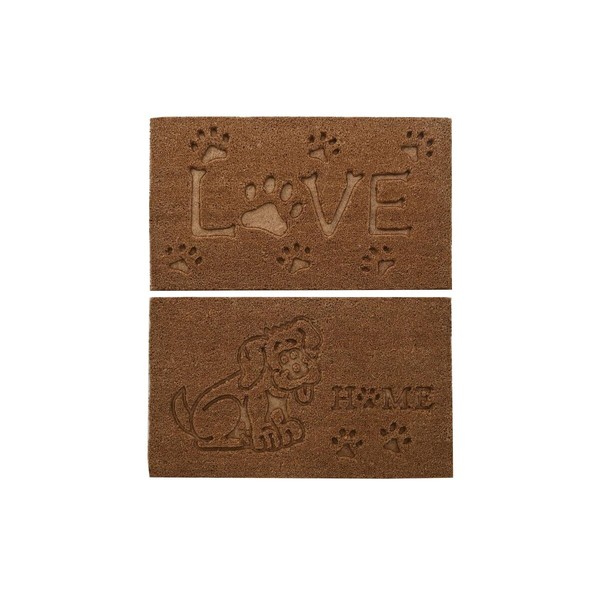 Kynnysmatto DKD Home Decor Ruskea Kumi Kookos (75 x 45 x 2,3 cm) (2 osaa)