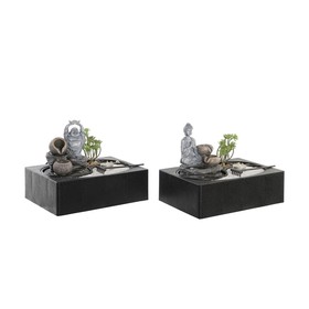 Fontanas DKD Home Decor Buda Derva Rytietiškas 29 x 21 x 23 cm (2 vnt.)