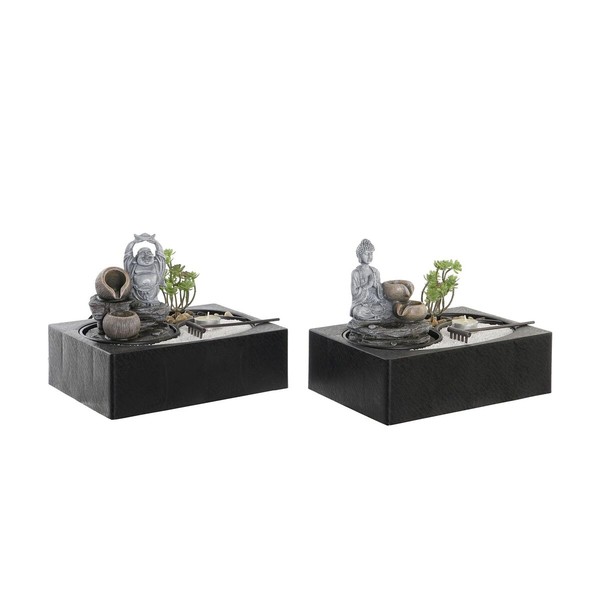 Fontanas DKD Home Decor Buda Derva Rytietiškas 29 x 21 x 23 cm (2 vnt.)
