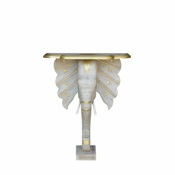 Hall DKD Home Decor White Grey Golden 80 x 30 x 96 cm Elephant