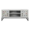 TV mēbeles DKD Home Decor Balts Bēšs Pelēks Daudzkrāsains Keramika Mango koks 130 x 40 x 56 cm