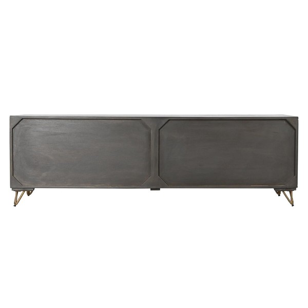 Televizoriaus baldai DKD Home Decor Metalinis Ruda Mango mediena 160 x 40 x 50 cm