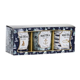 Žvakė DKD Home Decor Mėlyna Vaškas Stiklas 17 x 5 x 6 cm (3 vnt.)