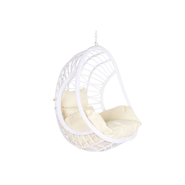 Piekares dārza krēsls DKD Home Decor 90 x 70 x 110 cm Metāls sintētiska rotangpalma Balts