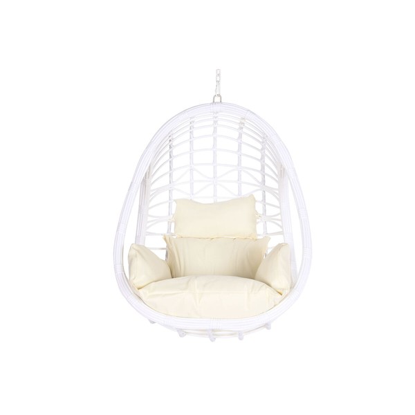 Подвесное садовое кресло DKD Home Decor 90 x 70 x 110 cm Металл синтетический ротанг Белый