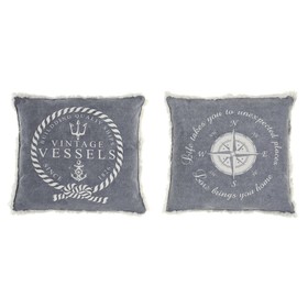 Подушка DKD Home Decor Синий Белый бахрома Средиземноморье Морской 45 x 10 x 45 cm (2 штук)