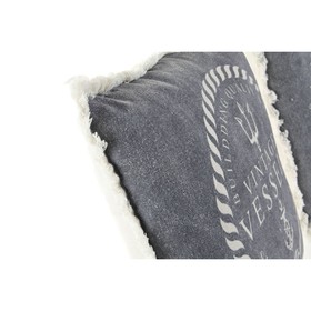 Подушка DKD Home Decor Синий Белый бахрома Средиземноморье Морской 45 x 10 x 45 cm (2 штук)