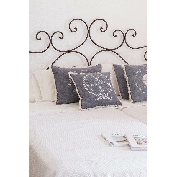 Cushion DKD Home Decor Blue White Fringe Mediterranean Navy 45 x 10 x 45 cm (2 Units)
