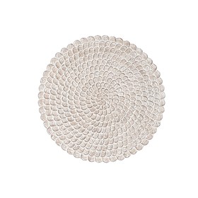 Sienu dekors DKD Home Decor Verouderde afwerking Dabisks 120 x 3 x 120 cm Balts Indietis
