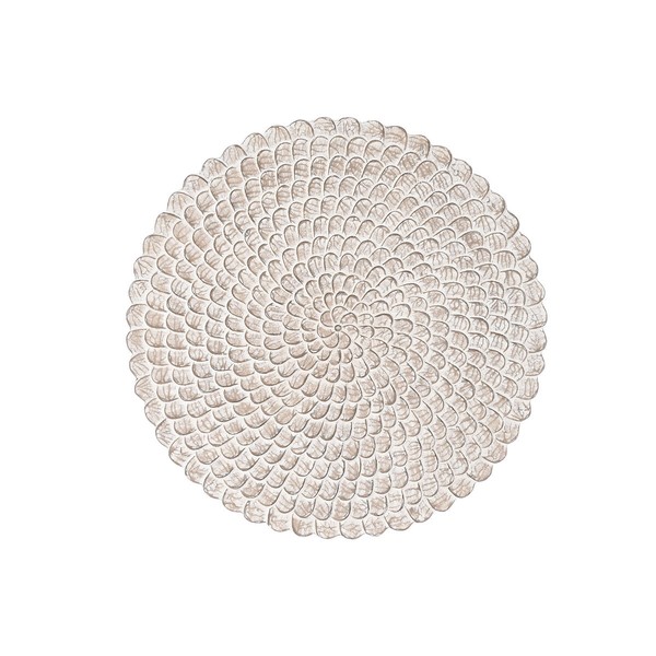 Sienu dekors DKD Home Decor Verouderde afwerking Dabisks 120 x 3 x 120 cm Balts Indietis