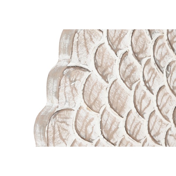 Sienu dekors DKD Home Decor Verouderde afwerking Dabisks 120 x 3 x 120 cm Balts Indietis