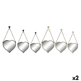 Mirror Set DKD Home Decor Scandi Crystal Black Golden polypropylene (26 x 3 x 26 cm) (2 Units)