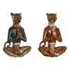 Decorative Figure DKD Home Decor Blue Brown Golden Leopard 16 x 9,5 x 23 cm (2 Units)