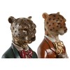 Dekoratīvās figūriņas DKD Home Decor Zils Brūns Bronza Leoparda 16 x 9,5 x 23 cm (2 gb.)