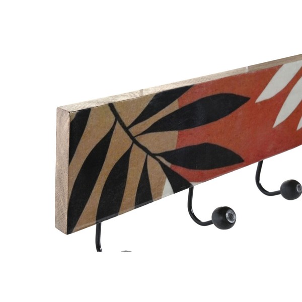 Wall mounted coat hanger DKD Home Decor Monivärinen Rauta Mangopuu Trooppinen Kasvien lehtiä Lakattu 38 x 5 x 18 cm (2 osaa)