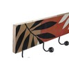Sieninė kabykla DKD Home Decor Spalvotas Geležis Mango mediena Tropinis Augalo lapas Lakuotas 38 x 5 x 18 cm (2 vnt.)