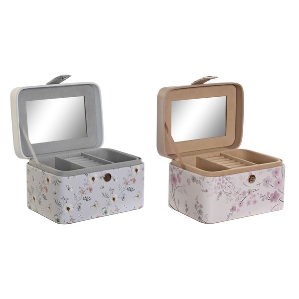 Korurasia DKD Home Decor Sininen Harmaa Kameli Vaaleanpunainen Polyuretaani Peili 17 x 12 x 10 cm (2 osaa)