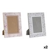 Photo frame DKD Home Decor Blue White Grey Camel Light Pink PVC Aluminium (2 Units)