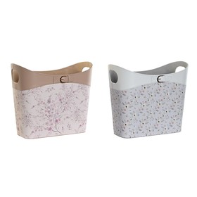 Žurnālu plaukts DKD Home Decor Zils Balts Pelēks Gaiši Rozā Poliuretāns PVC 39 x 21 x 34 cm (2 gb.)