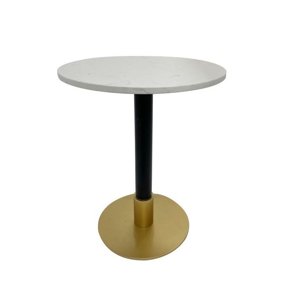 Šoninis staliukas DKD Home Decor Balta Juoda Auksinis 50 x 50 x 61 cm