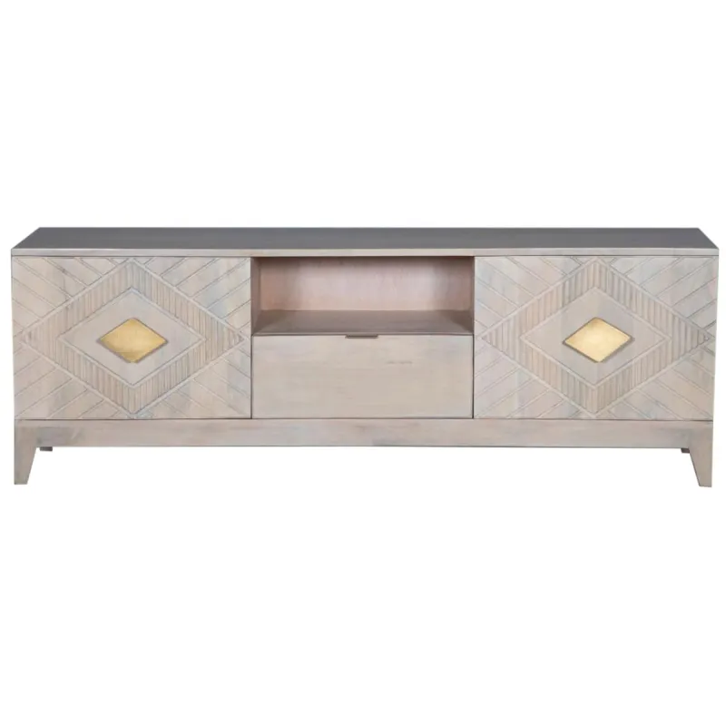 TV-kalusteet DKD Home Decor Beige Metalli Mangopuu 175 x 40 x 60 cm