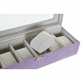 Lādīte DKD Home Decor 8424001859894 33 x 11 x 9 cm Stikls Ceriņš Poliuretāns
