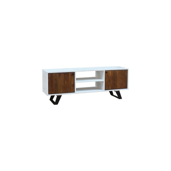 Televizoriaus baldai DKD Home Decor Balta 135 x 35 x 40 cm Metalinis Mango mediena