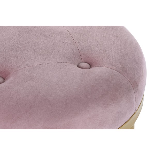 Taburete DKD Home Decor 100 x 35 x 40 cm Rozā Bronza Metāls