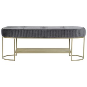 Taburetė DKD Home Decor Pilka Auksinis Metalinis 120 x 40 x 45 cm