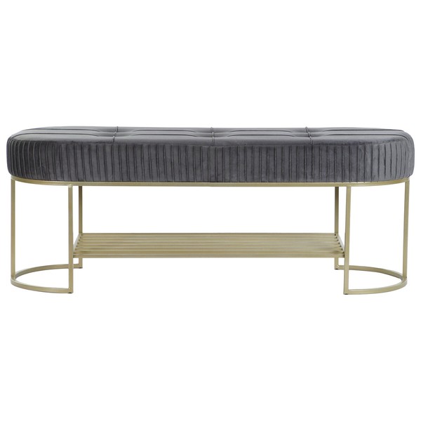 Taburete DKD Home Decor Pelēks Bronza Metāls 120 x 40 x 45 cm