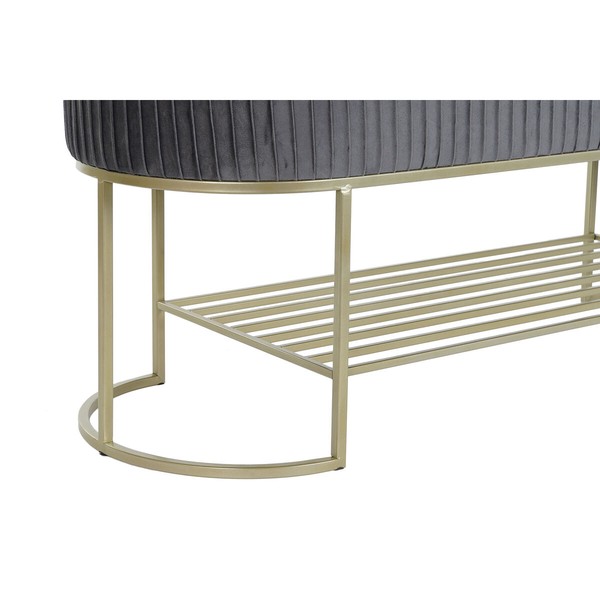 Taburete DKD Home Decor Pelēks Bronza Metāls 120 x 40 x 45 cm